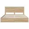 vidaXL Cama con almacenamiento con cabecera Roble Sonoma 180 x 200 cm