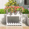 vidaXL Jardinera con estante madera maciza pino blanca 82,5x82,5x81 cm