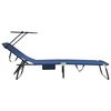 vidaXL Tumbona plegable con cojín 2 pcs Azul 56 x 190 x 81cm tela