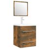 vidaXL Mueble de ba&ntilde;o con lavabo madera contrachapada roble ahumado