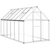 vidaXL Invernadero con marco base aluminio plateado 334x169x195 cm