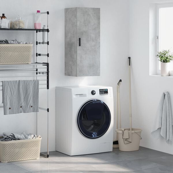 vidaXL Armario de pared gris hormig&oacute;n 34,5x34x90 cm