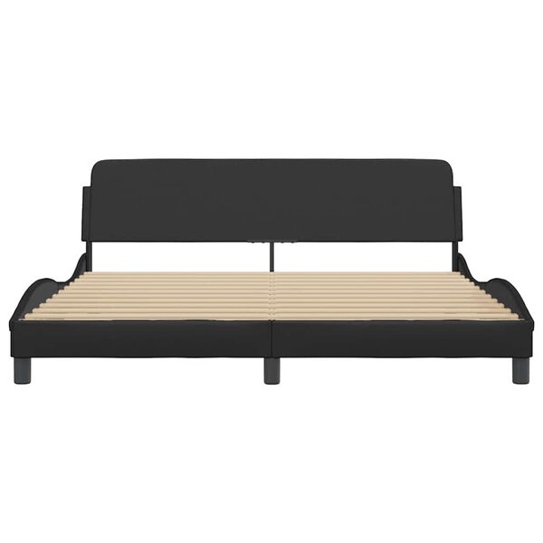 vidaXL Estructura de cama Dover cuero sint&eacute;tico negro 180x200 cm