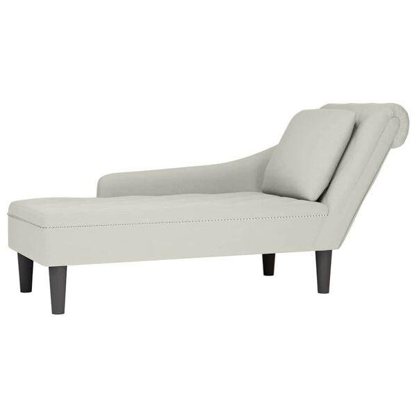 vidaXL Chaise longue con reposabrazos derecho terciopelo crema