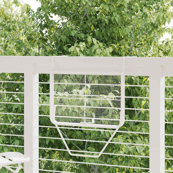 vidaXL Mesa de balc&oacute;n acero blanca 60x40 cm