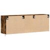vidaXL Mueble de TV de pared con luces LED roble ahumado 130x31x45 cm