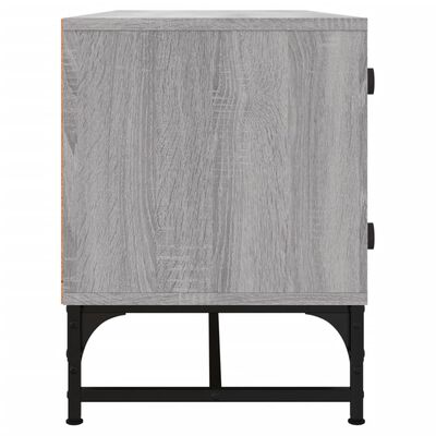 vidaXL Mueble de TV con puertas de vidrio gris Sonoma 102x37x50 cm