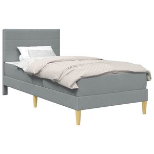 vidaXL Estructura de cama con colch&oacute;n Gris Claro 90 x 190 cm tela