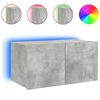 vidaXL Mueble de TV de pared con luces LED gris hormig&oacute;n 60x35x31 cm