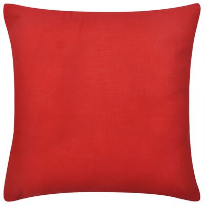 130916 4 Red Cushion Covers Cotton 40 x 40 cm