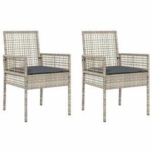 vidaXL Silla de Jard&iacute;n 2 uds. Gris Claro rat&aacute;n sint&eacute;tico