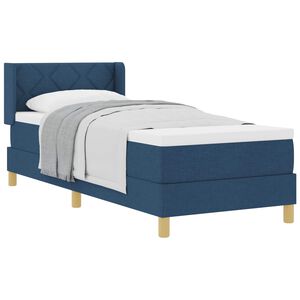vidaXL Cama con Somier con colch&oacute;n con cabecera Azul 80 x 200 cm tela