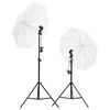 vidaXL Kit iluminaci&oacute;n de estudio fotogr&aacute;fico con tr&iacute;podes y paraguas