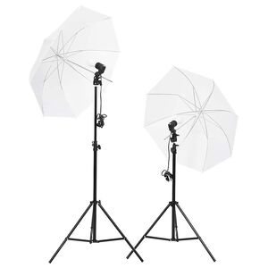 vidaXL Kit iluminaci&oacute;n de estudio fotogr&aacute;fico con tr&iacute;podes y paraguas