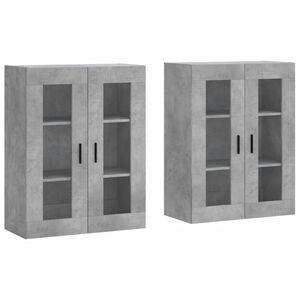 vidaXL Armarios de pared 2 uds madera de ingenier&iacute;a gris hormig&oacute;n