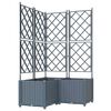 vidaXL Macetero de Jard&iacute;n 3 uds. Gris Claro 80 x 80 x 143 cm PP