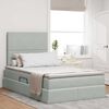 vidaXL Cama con almacenamiento y LED con LED Gris Claro 120 x 190 cm