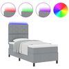 vidaXL Cama tipo Box Spring con colch&oacute;n Gris claro 90 x 190 cm tela