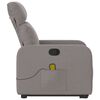 vidaXL Sill&oacute;n reclinable de masaje elevable tela gris taup&eacute;