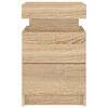 vidaXL Mesitas de noche con luces LED 2 uds roble Sonoma 35x39x55 cm