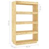 vidaXL Estantería/divisor de espacios madera maciza pino 80x35x135 cm