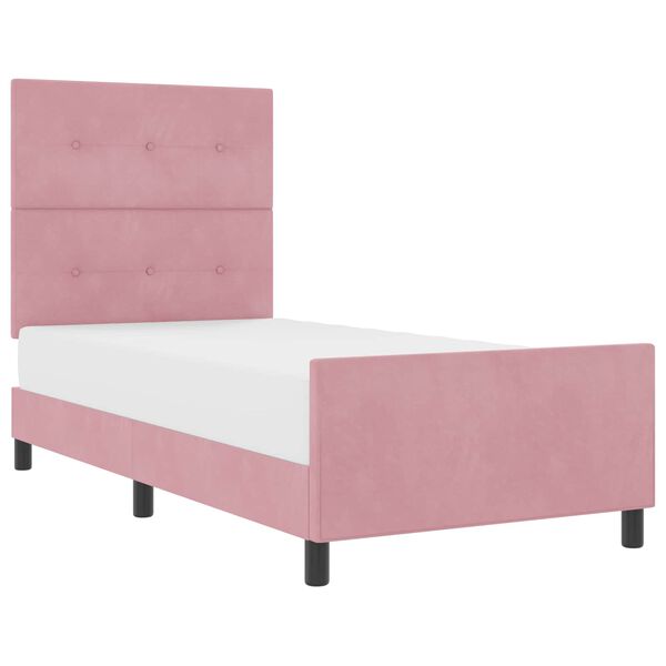 vidaXL Cama tipo Box Spring con cabecera Rosa 80 x 200 cm Terciopelo