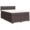 vidaXL Cama box spring con colch&oacute;n tela marr&oacute;n oscuro 140x200 cm