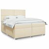 vidaXL Cama box spring con colch&oacute;n tela color crema 200x200 cm