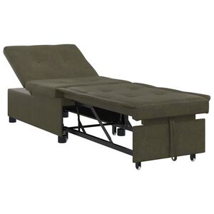 vidaXL Sof&aacute; cama Verde militar 194 x 67 x 82 cm Tela Huahua