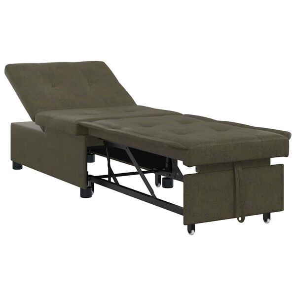 vidaXL Sof&aacute; cama Verde militar 194 x 67 x 82 cm Tela Huahua