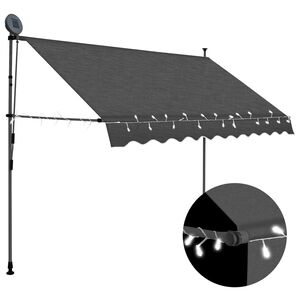 vidaXL Toldo manual retr&aacute;ctil con LED gris antracita 250 cm
