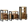 vidaXL Juego de muebles de ba&ntilde;o con caj&oacute;n 3 pcs Madera de mango maciza