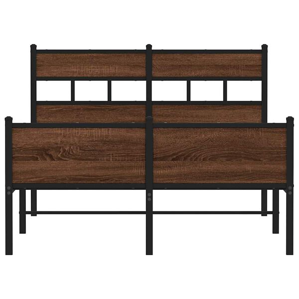 vidaXL Estructura de cama sin colch&oacute;n madera marr&oacute;n roble 120x200 cm