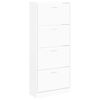 vidaXL Zapatero madera contrachapada blanco 63x24x147 cm