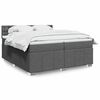 vidaXL Cama box spring con colch&oacute;n tela gris oscuro 200x200 cm