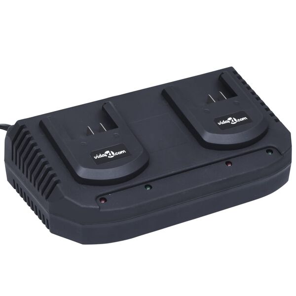 vidaXL Cargador r&aacute;pido doble para bater&iacute;as de ion-litio 20 V