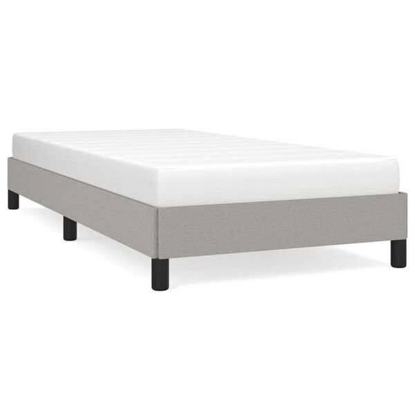 vidaXL Estructura de cama sin colch&oacute;n tela gris claro 80x200 cm