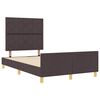 vidaXL Estructura de cama con cabecera Marr&oacute;n oscuro 120 x 200 cm tela