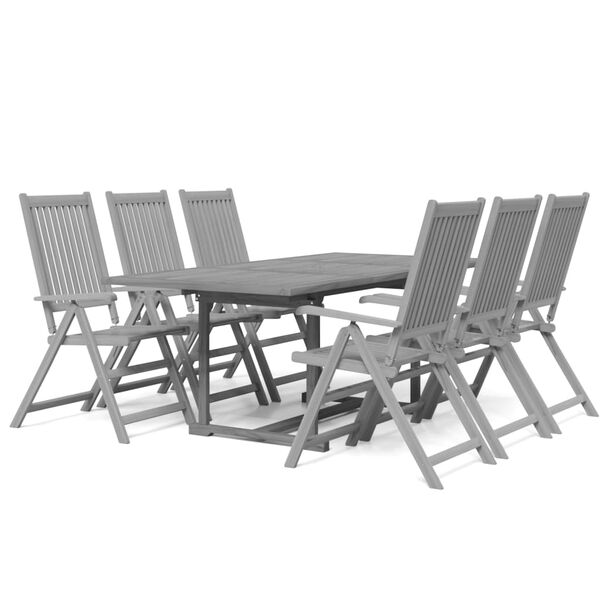 vidaXL Juego de comedor para jard&iacute;n 7 piezas madera maciza de acacia