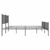 vidaXL Estructura cama sin colchón con estribo metal negro 183x213 cm