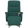 vidaXL Sill&oacute;n reclinable de masaje con reposapi&eacute;s tela verde oscuro