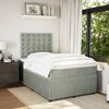 vidaXL Cama box spring con colch&oacute;n terciopelo gris claro 120x200 cm