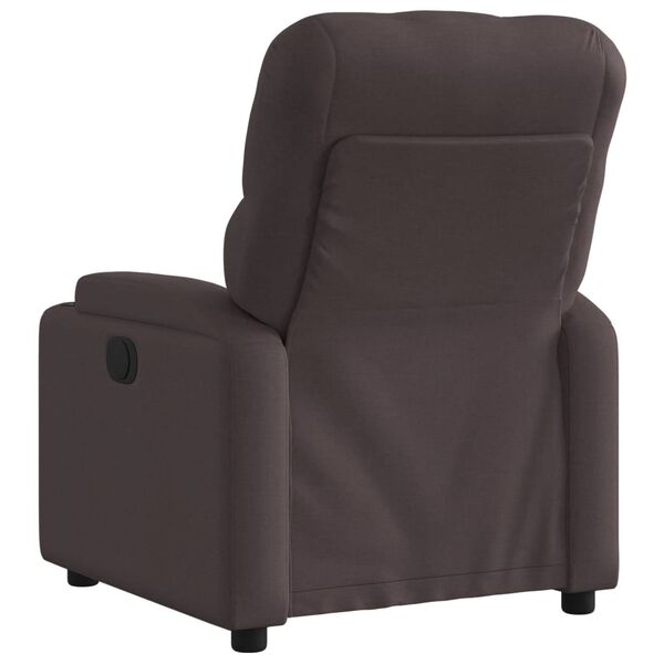 vidaXL Sill&oacute;n reclinable de tela marr&oacute;n oscuro