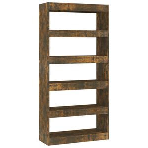 vidaXL Estanter&iacute;a/divisor madera ingenier&iacute;a roble ahumado 80x30x166 cm