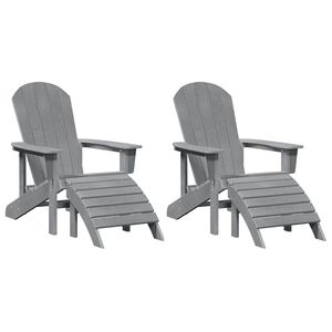 vidaXL Silla de Jard&iacute;n 2 uds. Gris Claro Polietileno
