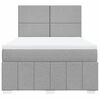 vidaXL Cama box spring con colch&oacute;n tela gris claro 140x190 cm