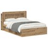 vidaXL Estructura de cama con almacenamiento Roble Artesanal