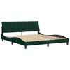 vidaXL Estructura de cama sin colch&oacute;n Hanko terciopelo verde oscuro 180x200 cm