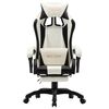 vidaXL Silla gaming con reposapiés cuero sintético negro y blanco