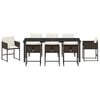 vidaXL Conjunto de Comedor de Jard&iacute;n 9 pcs Marr&oacute;n rat&aacute;n sint&eacute;tico